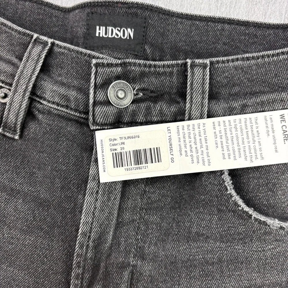 Hudson‎ Jeans Mens 29x33 Black Ethan Biker Skinny Distressed Denim Stretch NEW